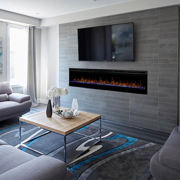 Prism Series Wall-Mounted Electric Fireplace with Acrylic Ember Bed