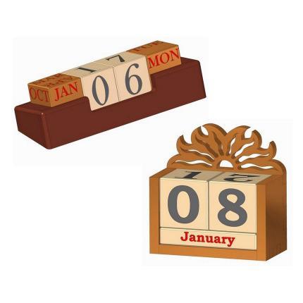 handcrafted wooden perpetual calendar