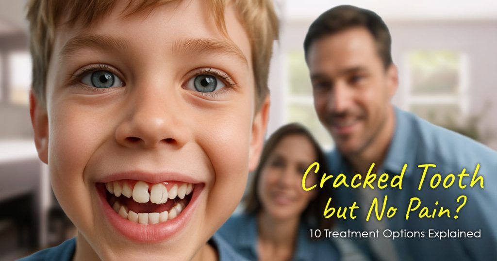 Tooth cracked in half no pain